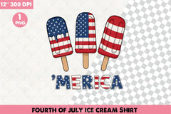 Fourth of July Ice Cream Shirt Clipart Bundle 2 - CraftNest - Digital Crafting and Art