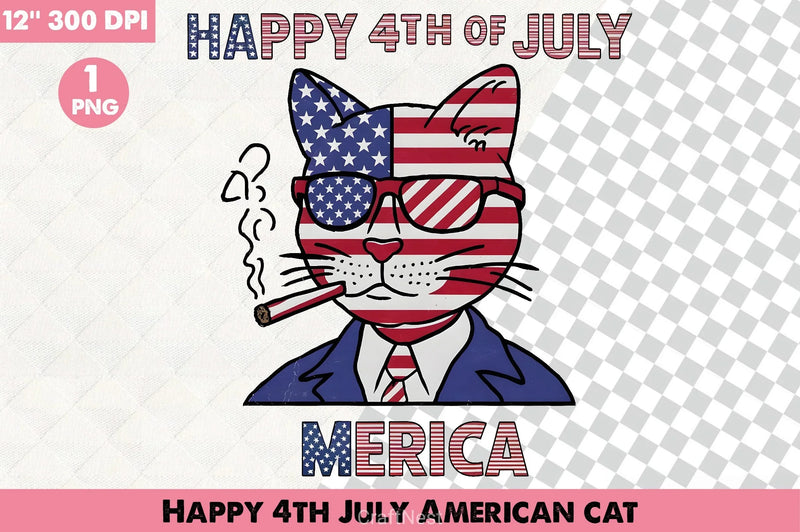 Happy 4th July American Cat Clipart Bundle - CraftNest - Digital Crafting and Art