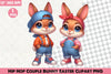 Hip Hop Couple Bunny Easter Clipart Bundle