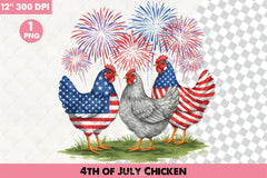4th of July Chicken Clipart Bundle - CraftNest - Digital Crafting and Art