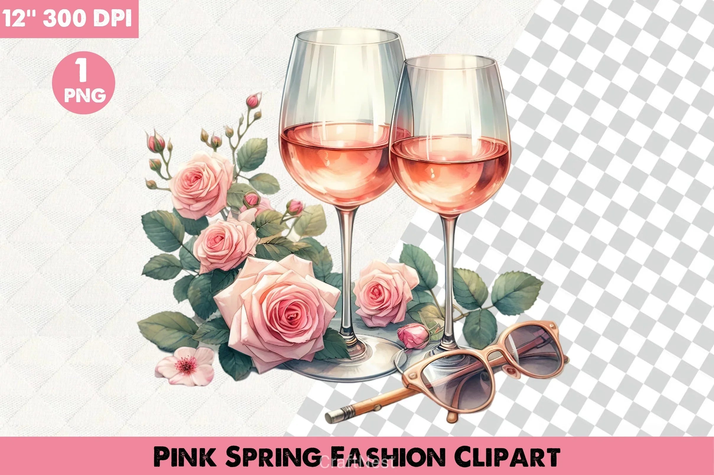 Pink Spring Fashion Clipart Bundle 1 - CraftNest - Digital Crafting and Art