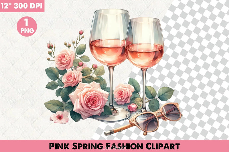 Pink Spring Fashion Clipart Bundle 1 - CraftNest - Digital Crafting and Art