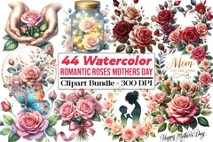 Romantic Roses Mother's Day Clipart Bundle - CraftNest - Digital Crafting and Art