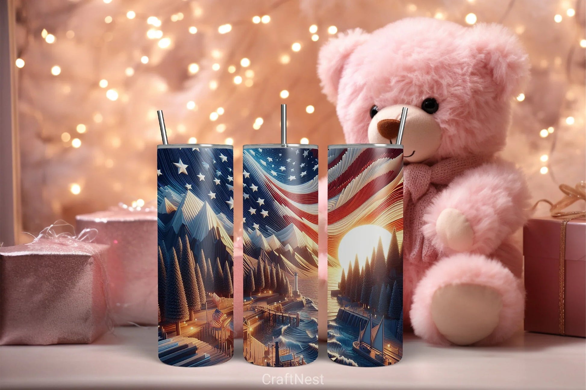 4th of July Tumbler Wrap Bundle 118 - CraftNest - Digital Crafting and Art
