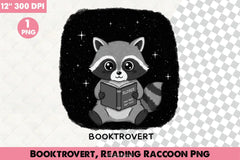 Booktrovert Reading Raccoon Clipart Bundle - CraftNest - Digital Crafting and Art