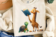 Funny Animals Reading Book Clipart Bundle 2 - CraftNest - Digital Crafting and Art