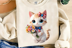 Patriotic Kawaii Cat Clipart Bundle - CraftNest - Digital Crafting and Art