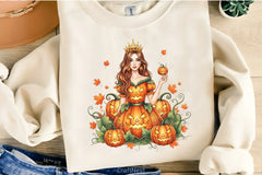 Halloween Pumpkin Princess Clipart Bundle - CraftNest - Digital Crafting and Art