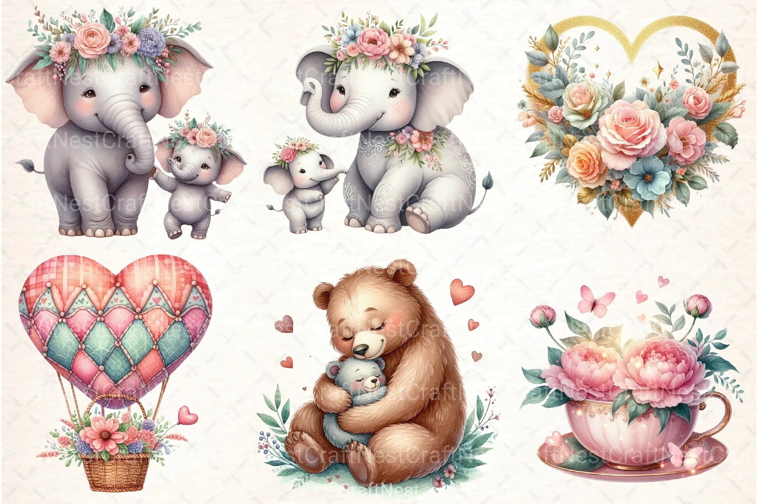 Whimsical Mother's Day Art Clipart Bundle - CraftNest - Digital Crafting and Art