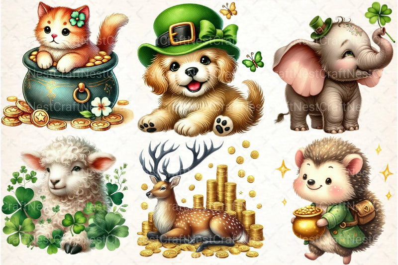 St. Patrick's Day Animals Clipart Bundle 77 - CraftNest - Digital Crafting and Art