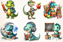 Dinosaur Back to School Clipart Bundle - CraftNest - Digital Crafting and Art