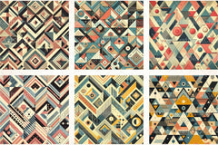 Geometric Triangle Retro Pattern Background Clipart Bundle - CraftNest - Digital Crafting and Art