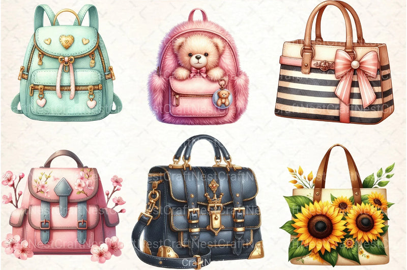 Back to School Lady Bag Clipart Bundle - CraftNest - Digital Crafting and Art