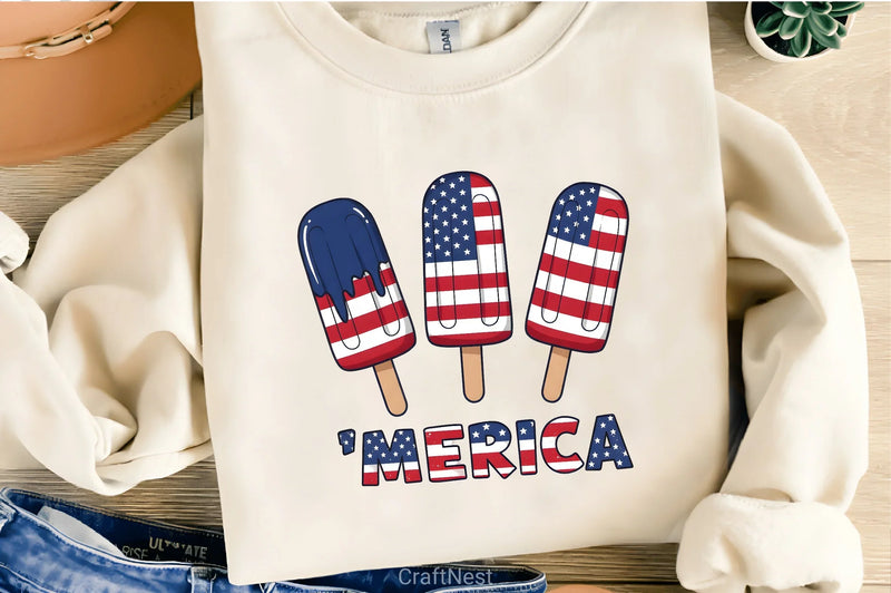 Fourth of July Ice Cream Shirt Clipart Bundle 3 - CraftNest - Digital Crafting and Art