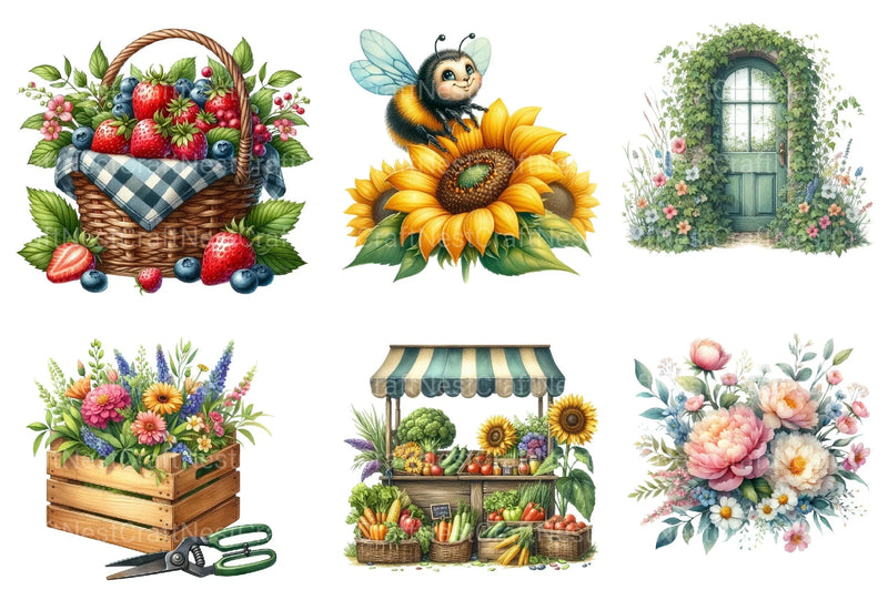 Summer Garden Clipart Bundle 55 - CraftNest - Digital Crafting and Art
