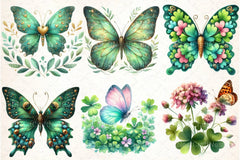 St. Patrick's Day Butterfly Clipart Bundle - CraftNest - Digital Crafting and Art