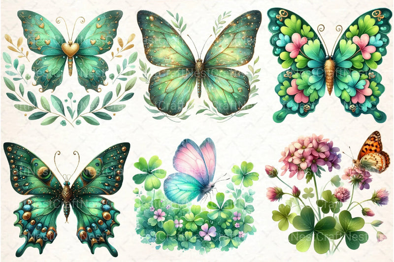 St. Patrick's Day Butterfly Clipart Bundle - CraftNest - Digital Crafting and Art