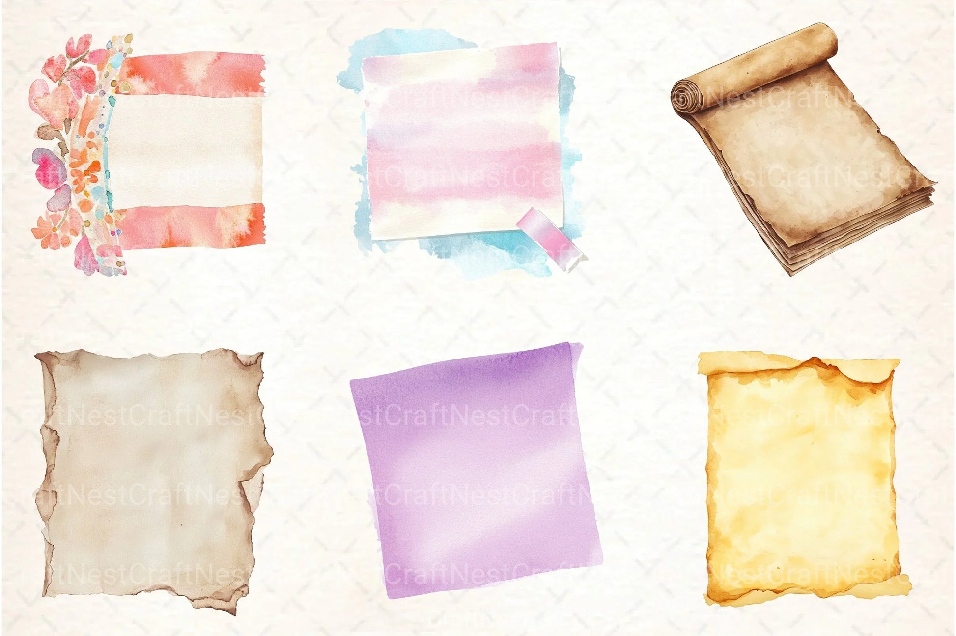 Boho Paper Note & Sticky Clipart Bundle - CraftNest - Digital Crafting and Art