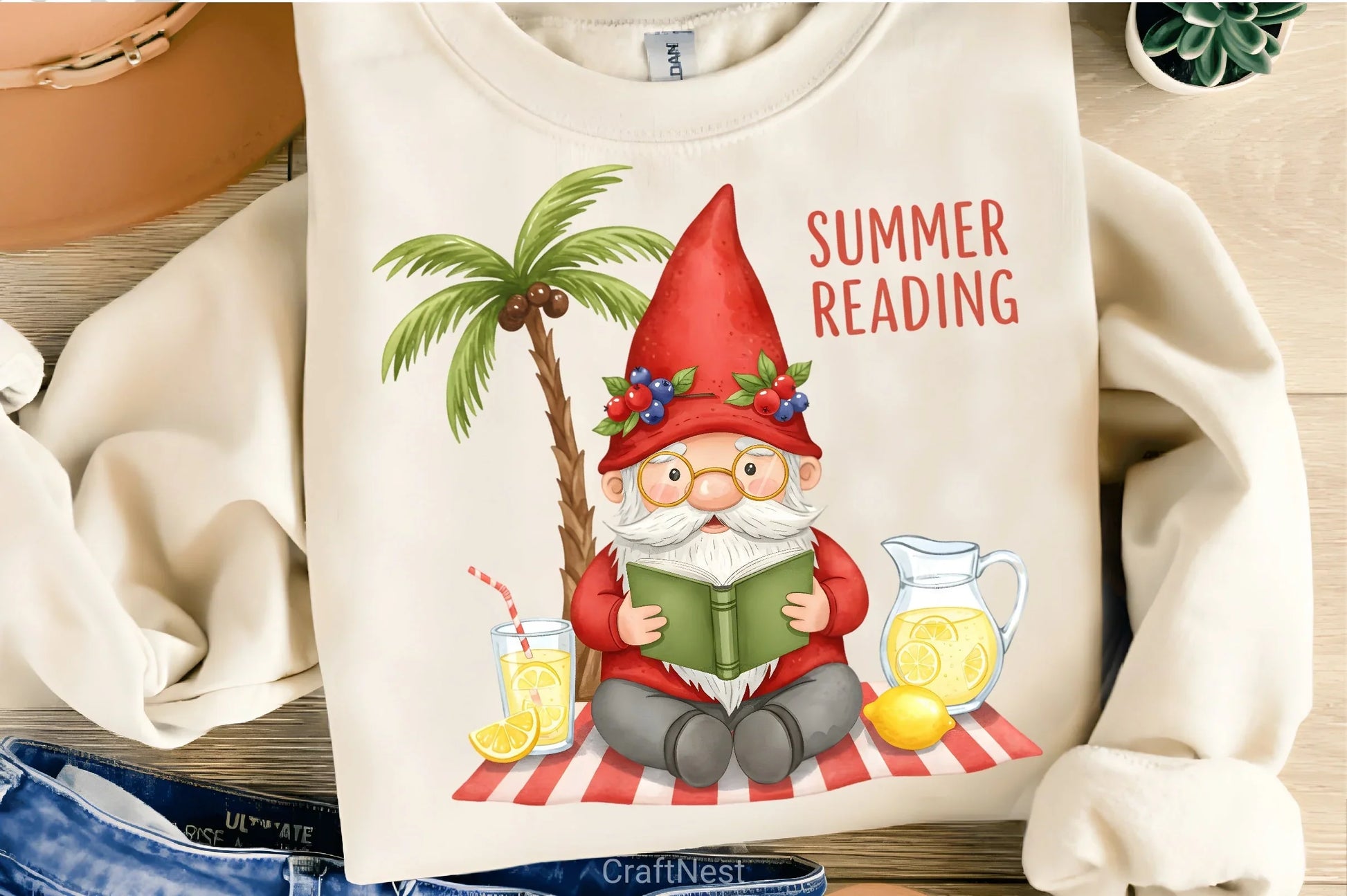 Summer Reading Gnome Clipart Bundle 5 - CraftNest - Digital Crafting and Art