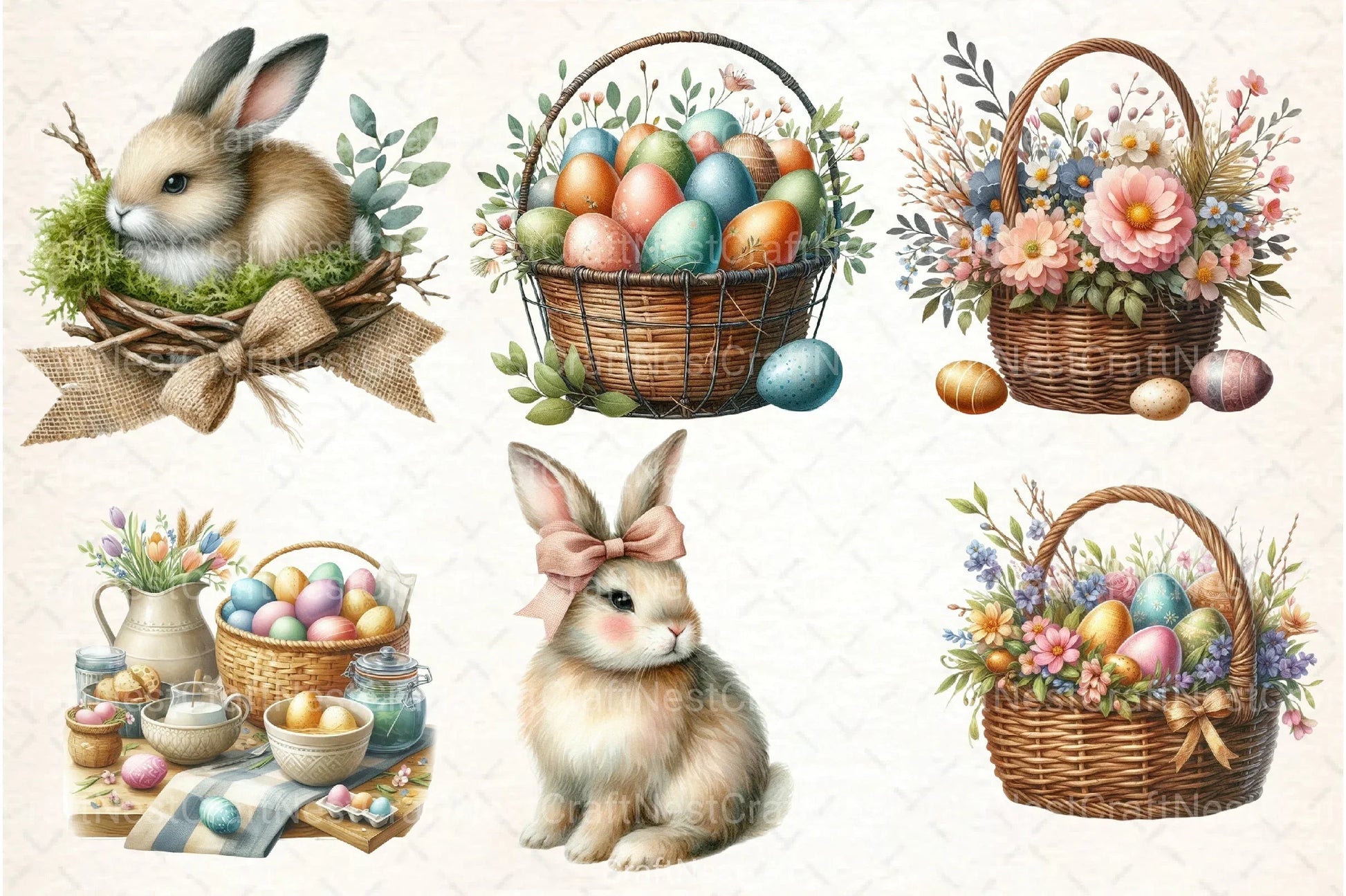Country Farmhouse Easter Clipart Bundle 2 - CraftNest - Digital Crafting and Art