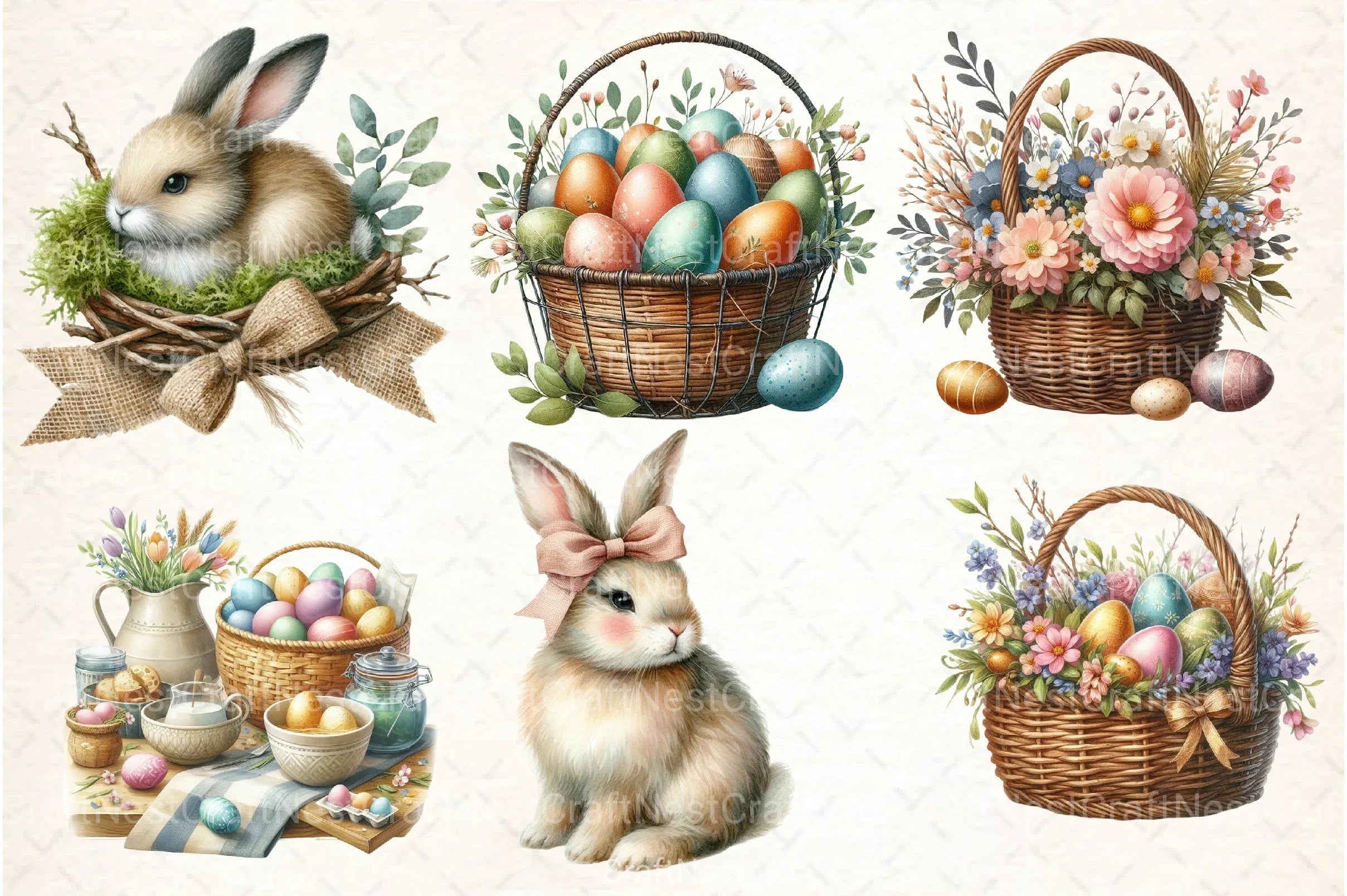 Country Farmhouse Easter Clipart Bundle 2 - CraftNest - Digital Crafting and Art