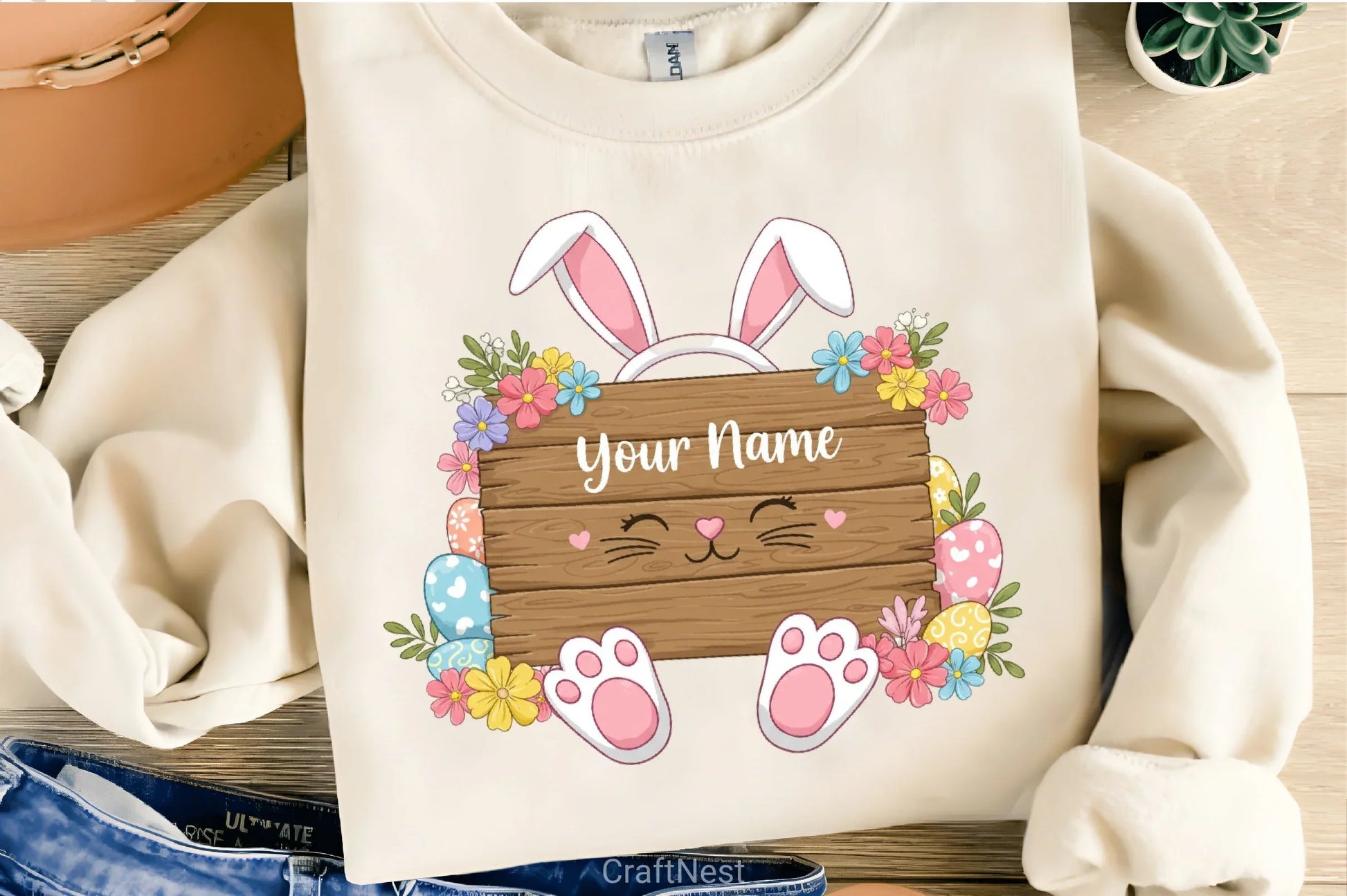 Easter Bunny Name Frame Clipart Bundle - CraftNest - Digital Crafting and Art