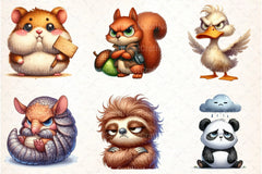 Grumpy Animal Clipart Bundle - CraftNest - Digital Crafting and Art