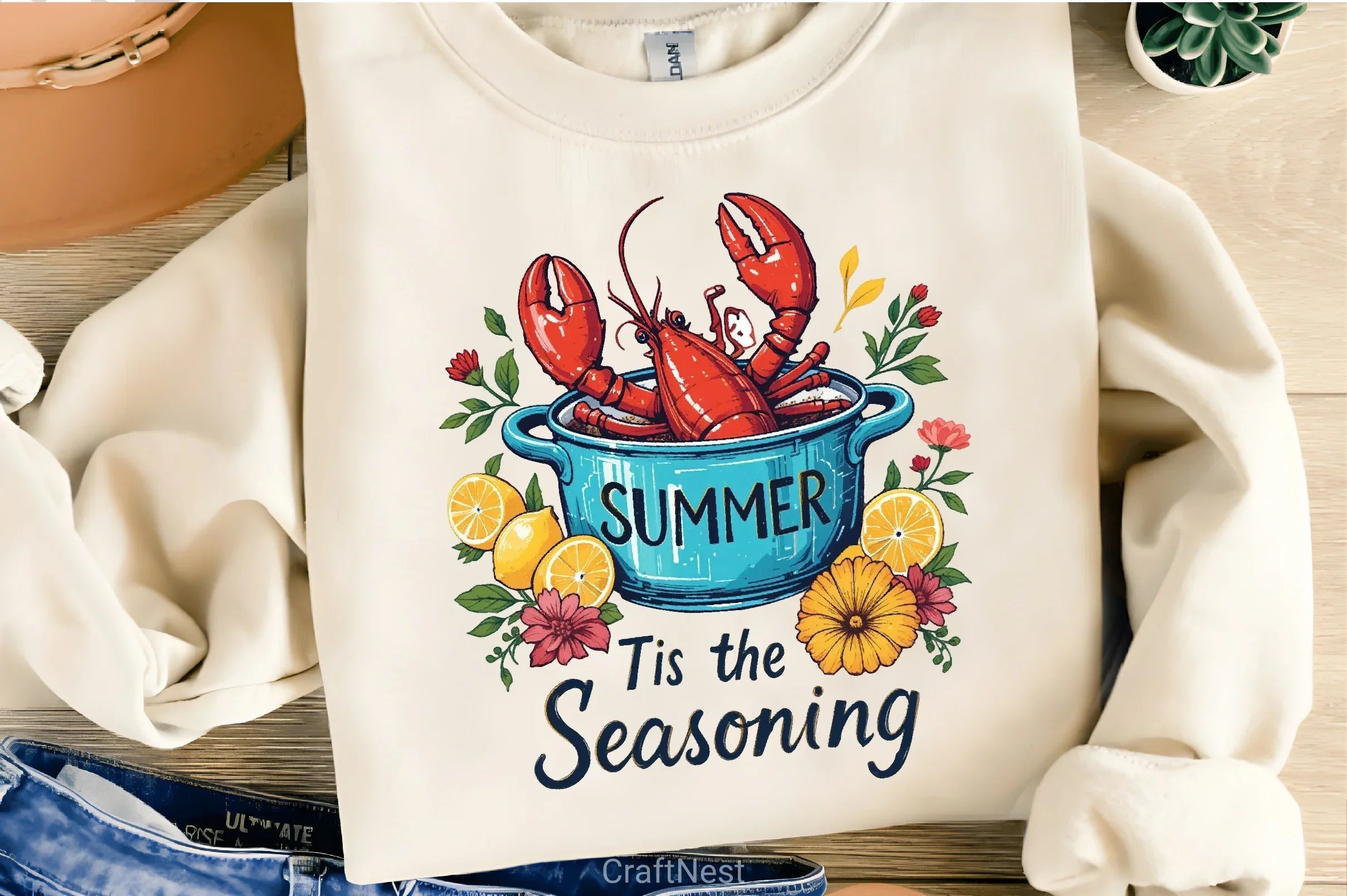 Summer Lobster Festive T-Shirt Design Bundle - CraftNest - Digital Crafting and Art