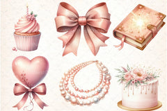 Blush Pink Birthday Clipart Bundle - CraftNest - Digital Crafting and Art
