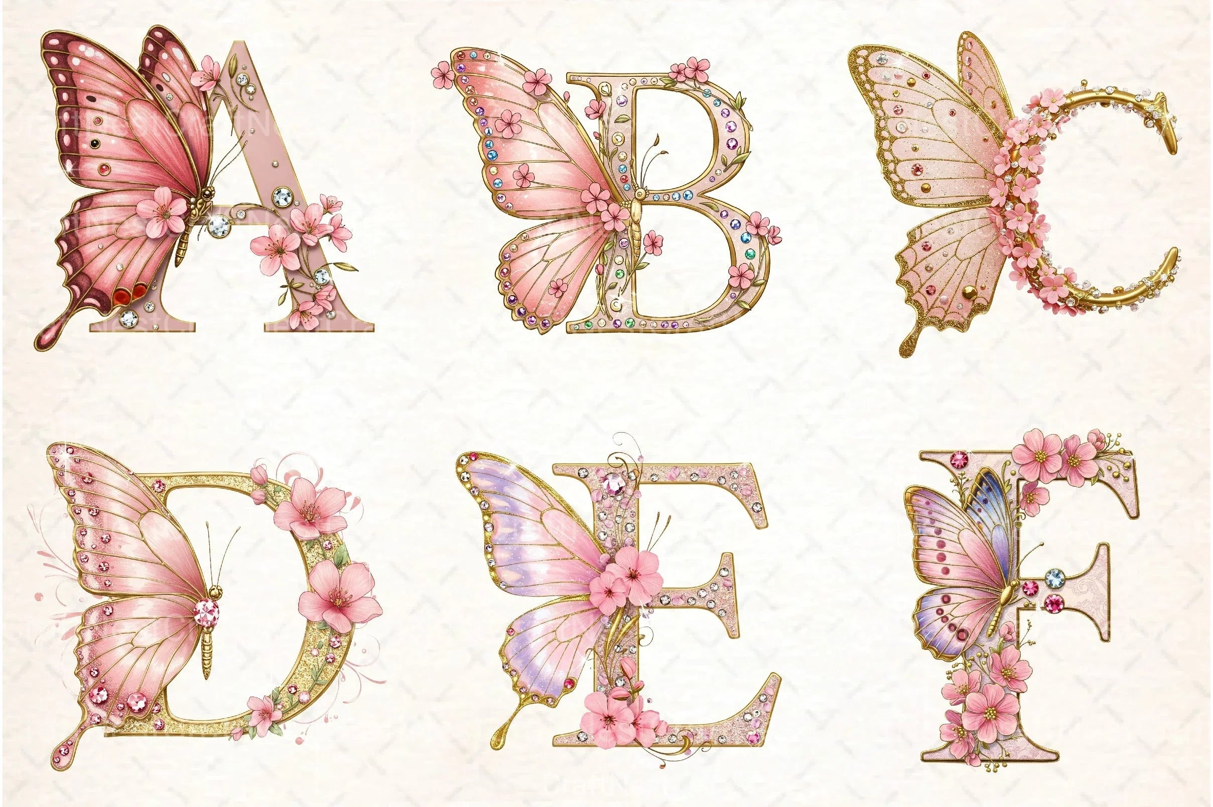 Butterfly Alphabet Clipart Bundle 99 - CraftNest - Digital Crafting and Art