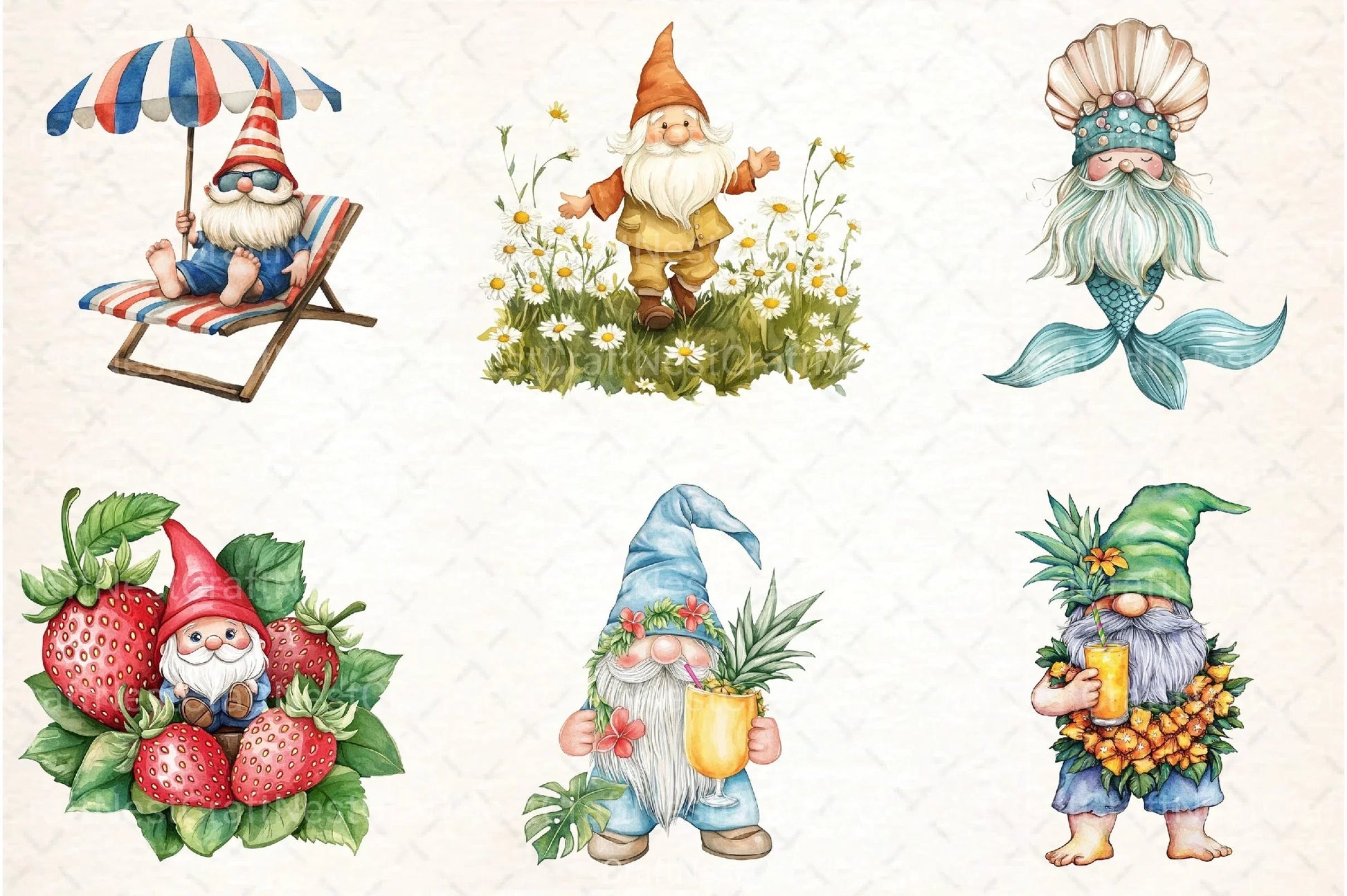 Summer Gnome Clipart Bundle 8 - CraftNest - Digital Crafting and Art