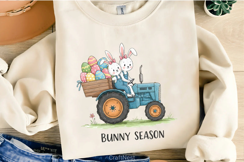 Easter Tractor Farm Clipart Bundle 4 - CraftNest - Digital Crafting and Art