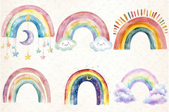 Cute Pastel Boho Rainbow Clipart Bundle - CraftNest - Digital Crafting and Art
