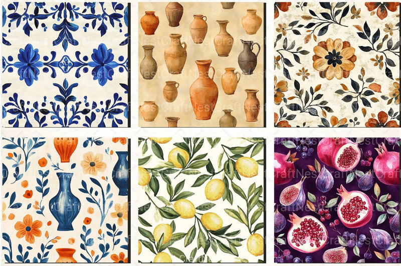 Handmade Mediterranean Patterns Clipart Bundle - CraftNest - Digital Crafting and Art