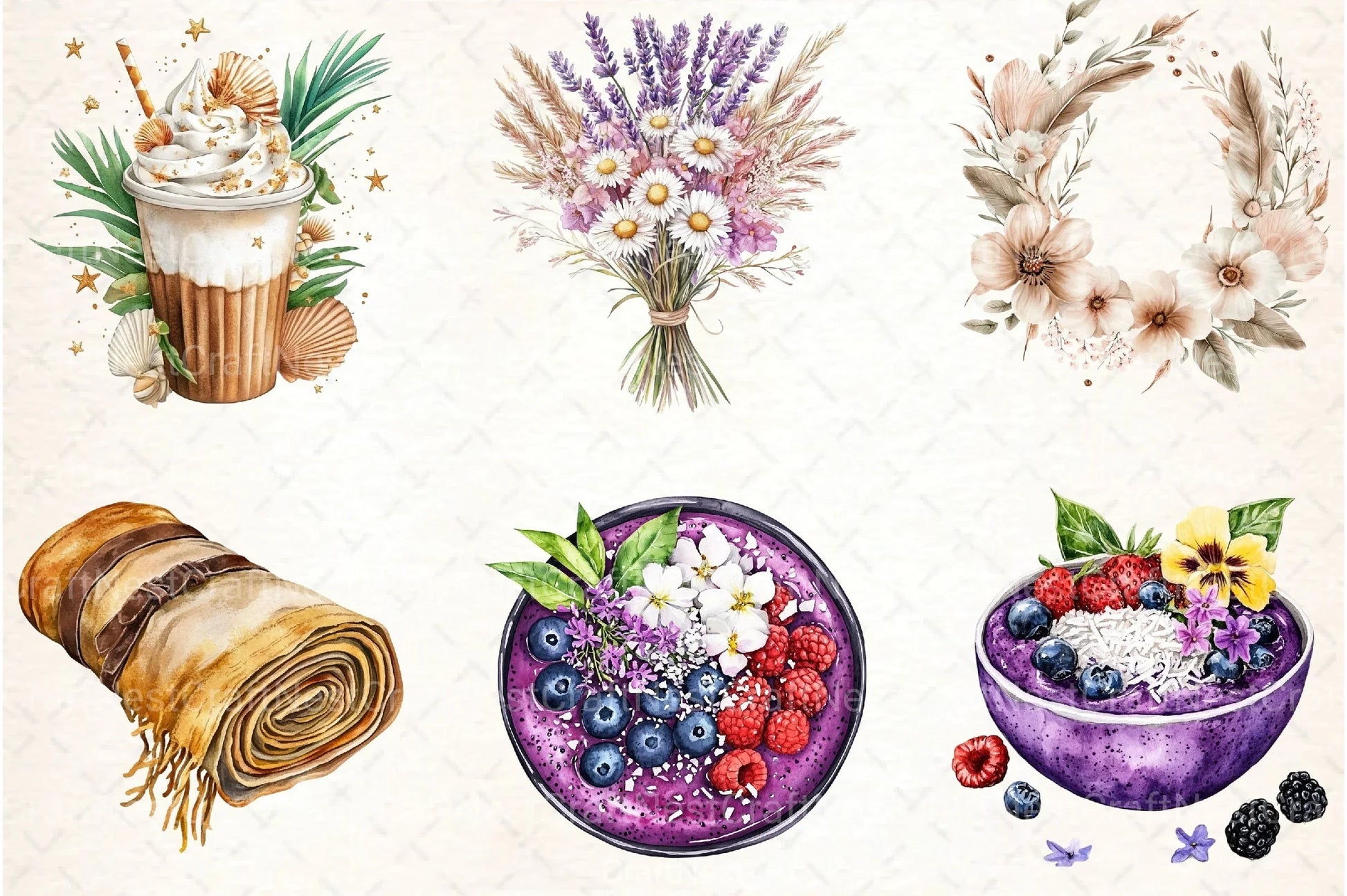 Boho Summer Clipart Bundle 6 - CraftNest - Digital Crafting and Art