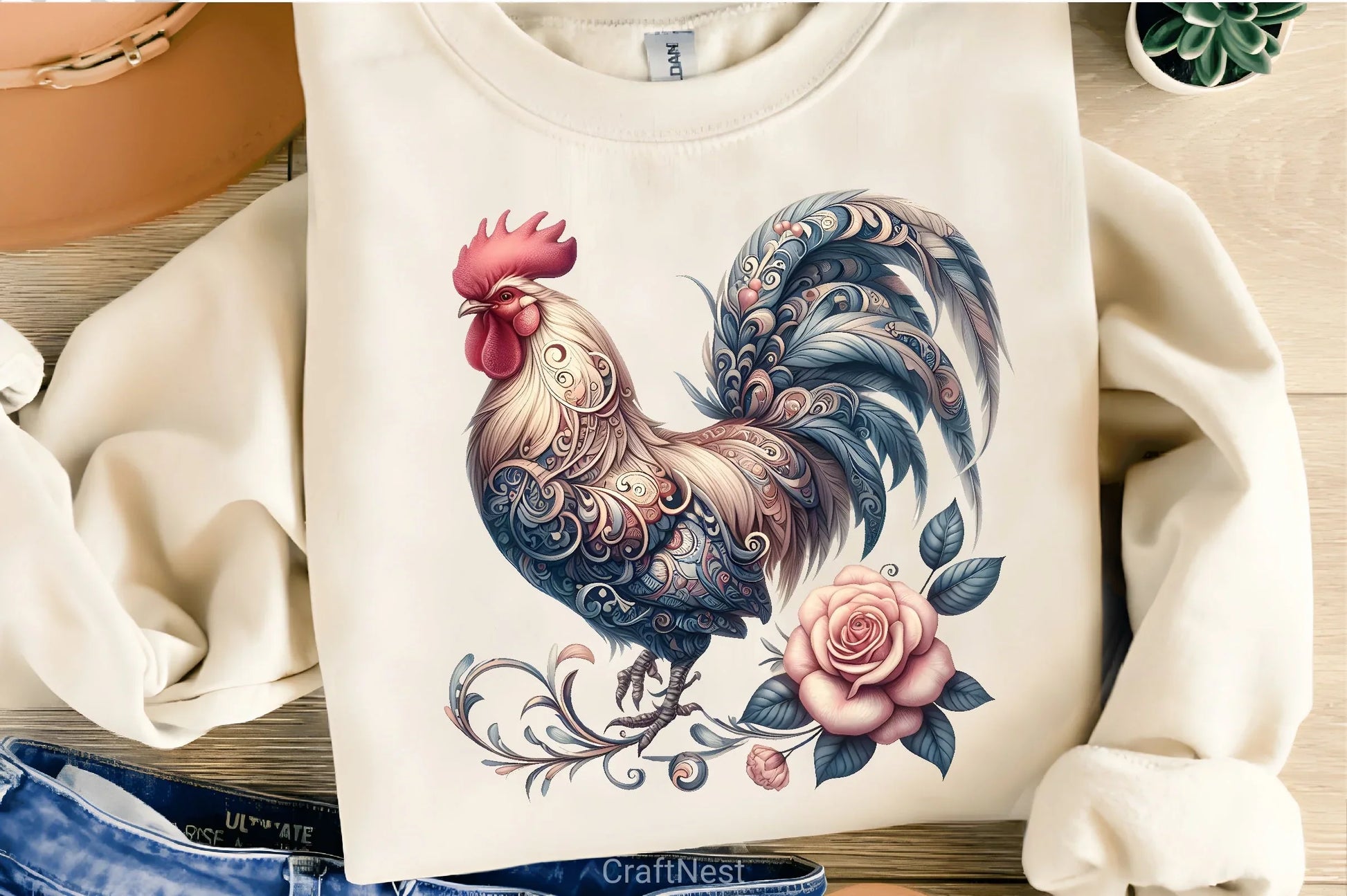 Vintage Spring Floral Chicken Clipart Bundle 4 - CraftNest - Digital Crafting and Art