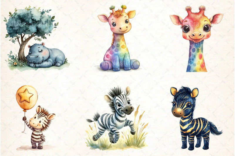 Cute Safari Animals Clipart Bundle 2 - CraftNest - Digital Crafting and Art