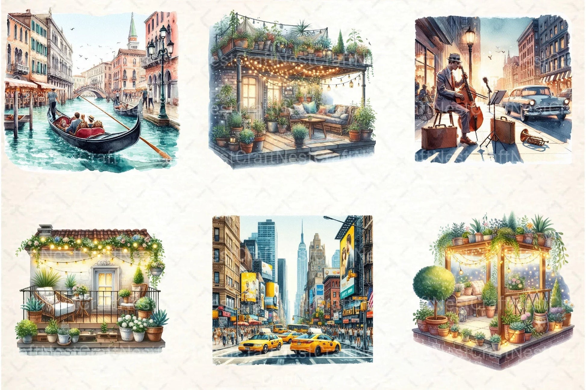 Summer City Clipart Bundle 154 - CraftNest - Digital Crafting and Art