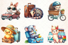 Animals Road Trip Clipart Bundle 1 - CraftNest - Digital Crafting and Art