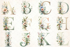 Floral Alphabet Letters Clipart Bundle - CraftNest - Digital Crafting and Art