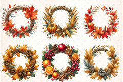Fall Wreath Clipart Bundle - CraftNest - Digital Crafting and Art