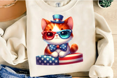 4th of July Cat Clipart Bundle - CraftNest - Digital Crafting and Art