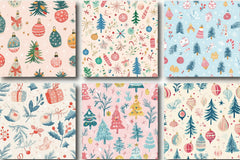Merry & Bright Pastel Christmas Patterns Clipart Bundle - CraftNest - Digital Crafting and Art