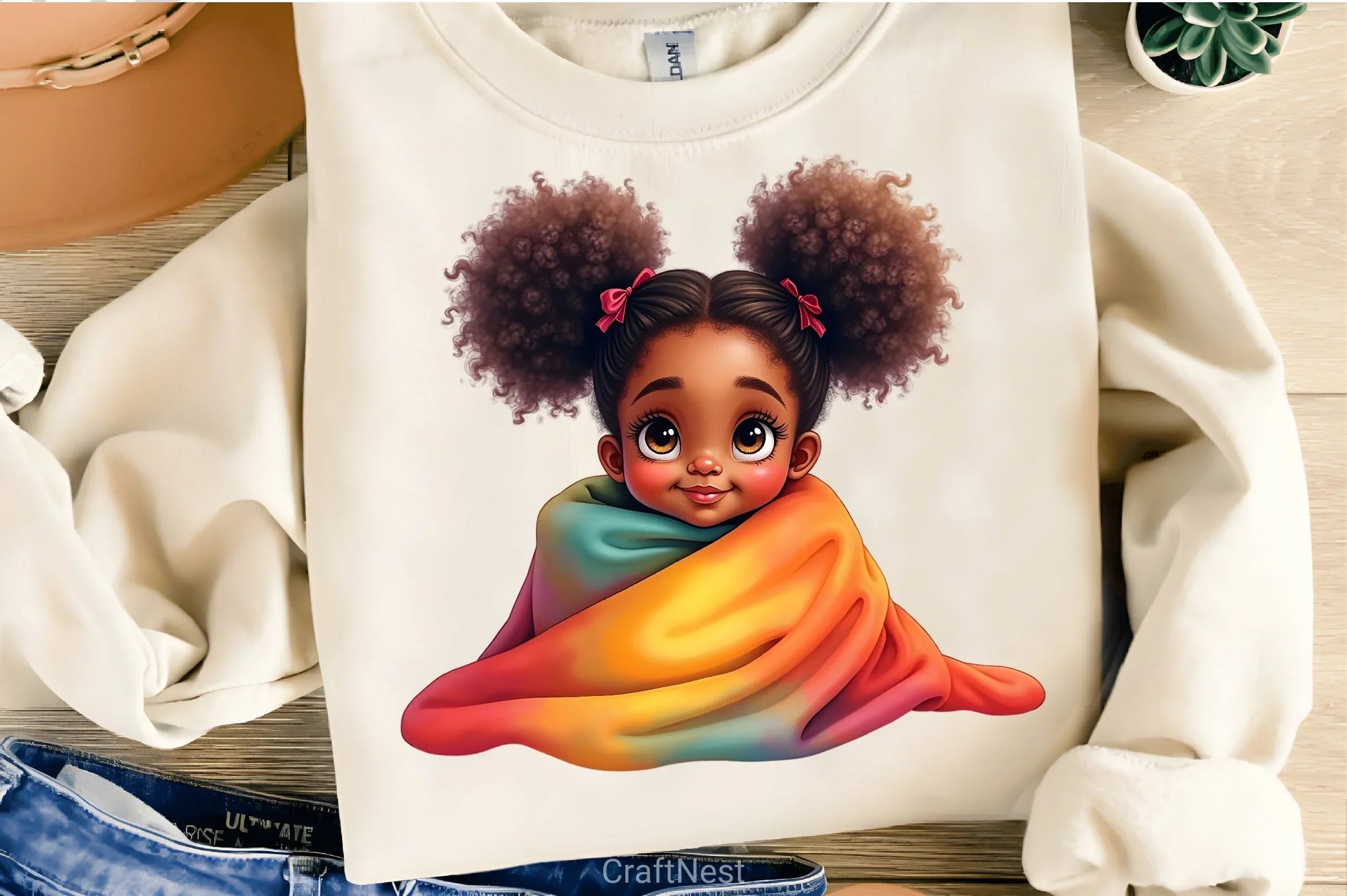 Peeking African American Girl Clipart Bundle 2 - CraftNest - Digital Crafting and Art