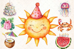 Summer Happy Birthday Clipart Bundle 2 - CraftNest - Digital Crafting and Art