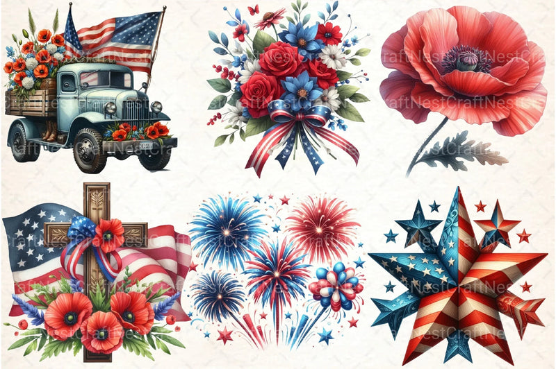 Memorial Day Clipart Bundle 121 - CraftNest - Digital Crafting and Art