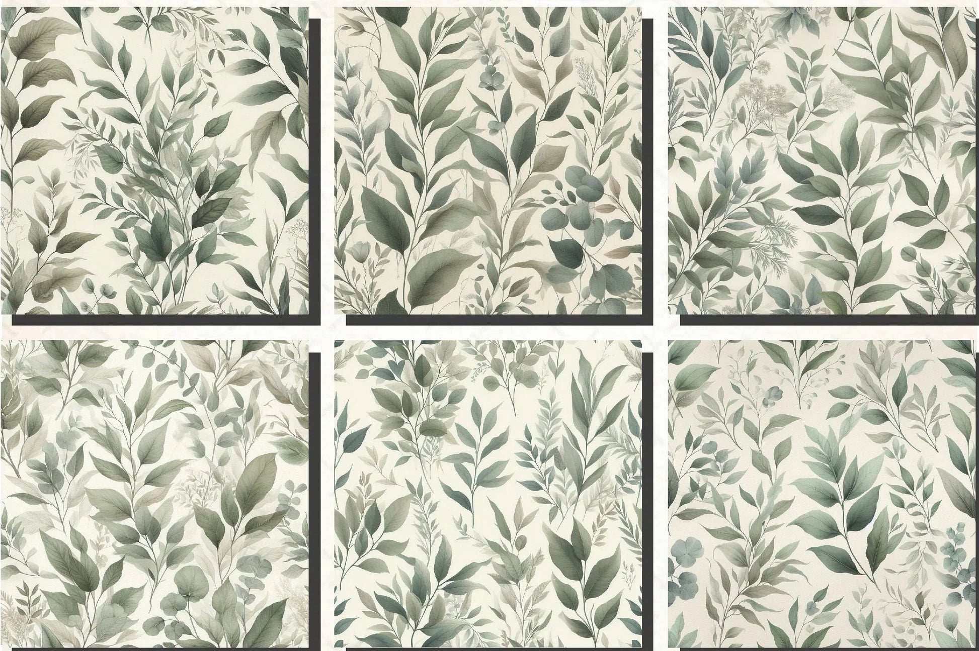 Seamless Sage Green Botanical Pattern Digital Paper - CraftNest - Digital Crafting and Art