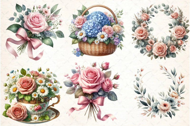 Floral Mother's Day Clipart Bundle 4 - CraftNest - Digital Crafting and Art