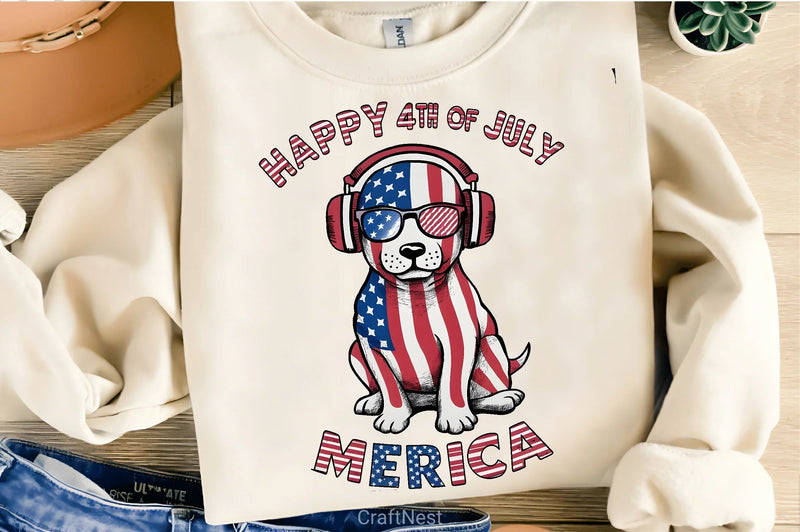 Happy 4th July Dog Clipart Bundle - CraftNest - Digital Crafting and Art