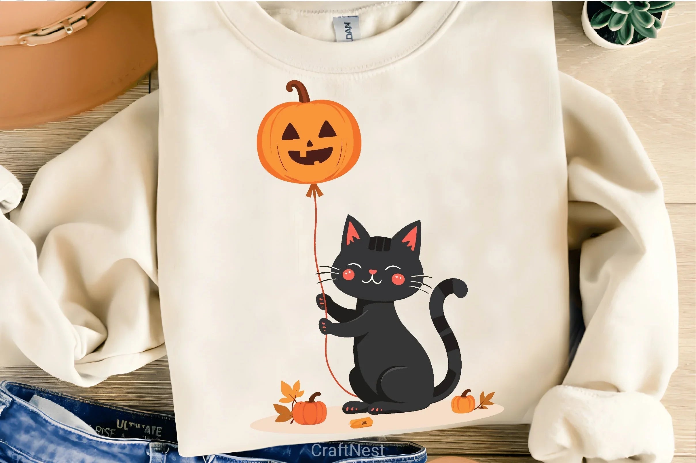Black Cat with Jack O Lantern Balloon Clipart Bundle - CraftNest - Digital Crafting and Art